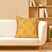 Festive Jhumka Jacquard Cushion Cover Yellow, 40X40cm By LIVING ESSENCE - HomeTown